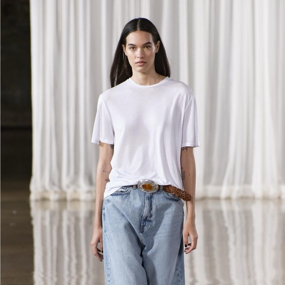 Zara Leather Belt With Hewn Buckle main image 10